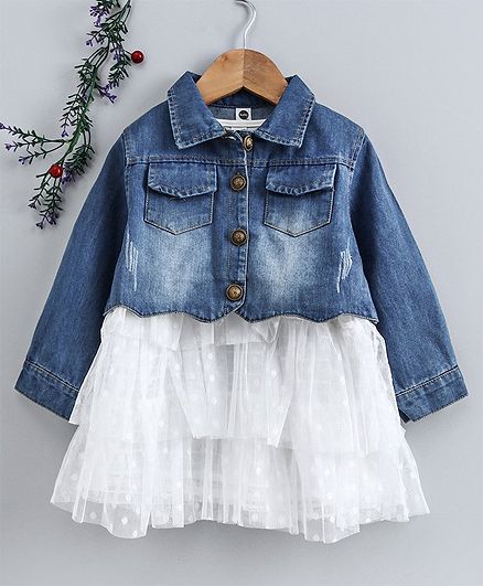 frock with denim jacket