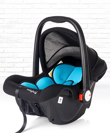 Babyhug Amber Car Seat Cum Carry Cot With Rocking Base with 1 Year Warranty - Black Blue