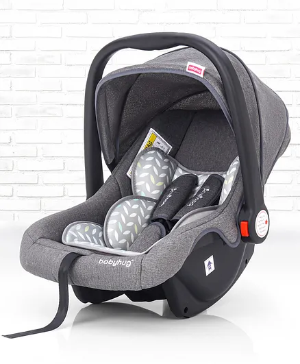 Babyhug Amber Car Seat Cum Carry Cot With Rocking Base with 1 Year Warranty - Grey