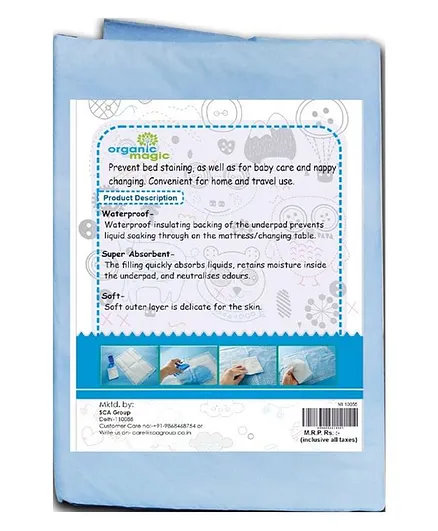 Organic Magic Disposable Underpads Sheets - Pack of 4 Sheets