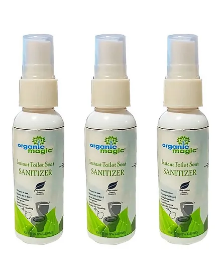 Organic Magic Instant Toilet Seat Sanitizer Pack of 3 - 50 ml Each