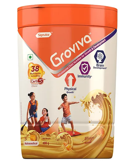 Groviva Child Nutrition Supplement Jar Mango Flavour - 400 gm 