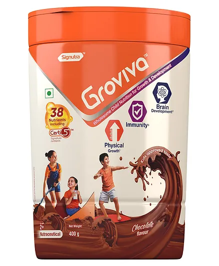 Groviva Child Nutrition Chocolate Flavour Supplement Jar - 400 gm 