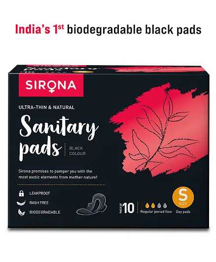 Sirona Natural & Ultra-Thin Rash Free Sanitary Pads (Small) - 10 Pads, for Regular Period Flow
