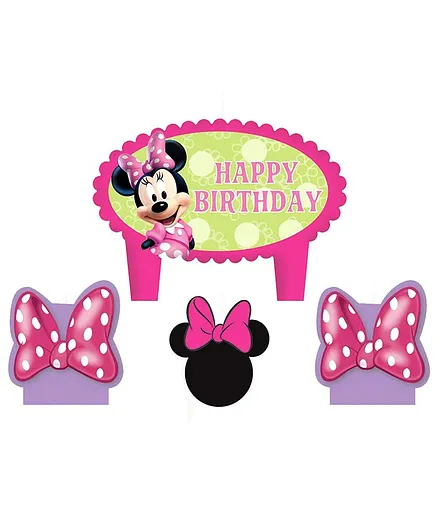 Funcart Minnie Mouse Happy Birthday Candle - Pack Of 4