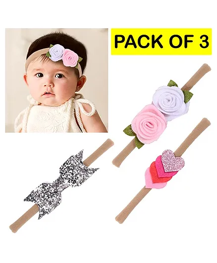 Babymoon Baby Floral Headbands Multicolour - Set of 3