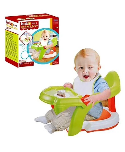Planet of Toys 2-in-1 Sit Snack & Go Baby Seat - Green Red