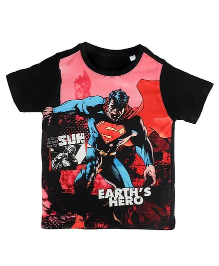 Superman By Crossroads Earth's Hero Print Half Sleeves T-Shirt - Red