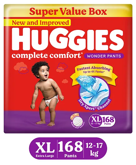 Huggies Wonder Pants Extra Large (XL) Size Baby Diaper Pants - 168 Pieces