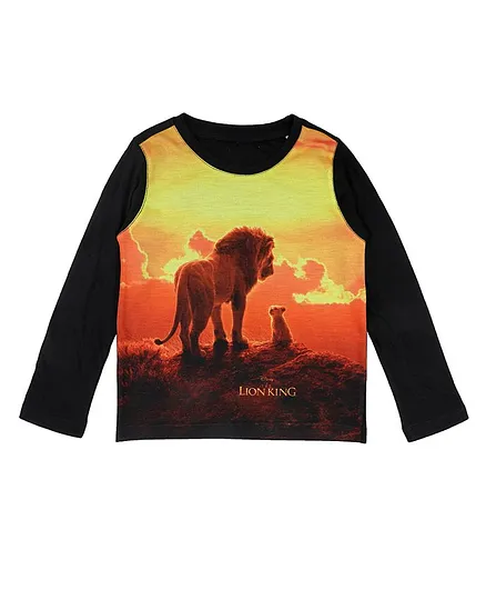Disney By Crossroads Lion King Mufasa & Simba Print Full Sleeves T-Shirt - Yellow