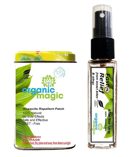 Organic magic Mosquito repellents combo - 25 Patches & 15 ml