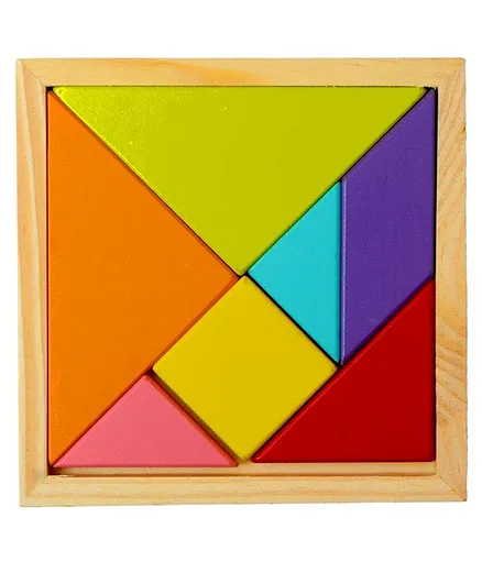 VibgyorVibes Wooden Tangram Puzzle Multicolor - 7 Pieces