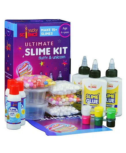 Yucky Science Fluffy and Unicorn Theme Ultimate Slime Making Kit - Multicolour