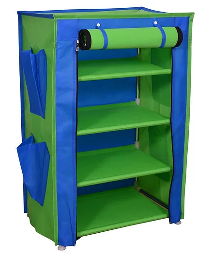 Fabura Multipurpose Rack With 4 Compartments & Cover - Green