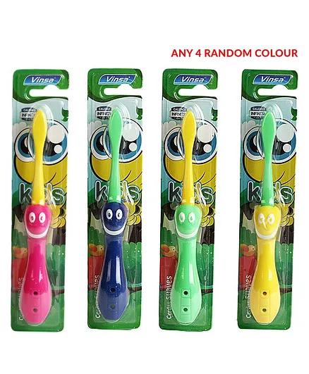 Passion Petals Smile Design Foldable Toothbrush Pack Of 4 (Colour May Vary)