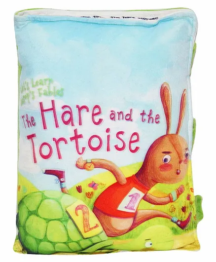 Hello Toys Hare & Tortoise Story Pillow - Blue