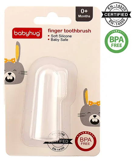 Babyhug Transparent Silicone Finger Brush - White
