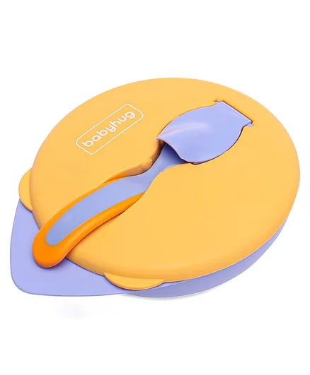 Babyhug Suction Bowl with Spoon - Purple Orange