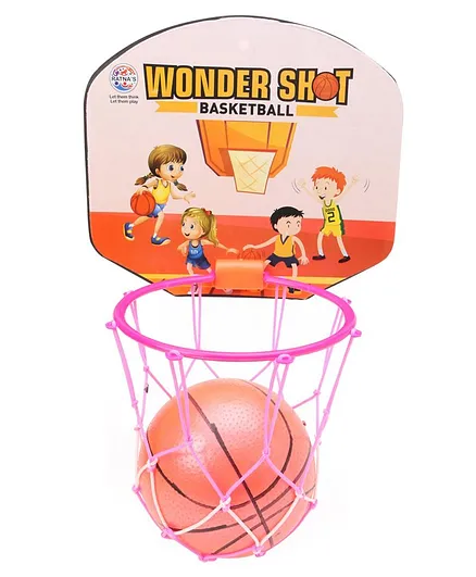 Ratnas Wonder Shot Basketball With Net Hoop (Color & Print May Vary)