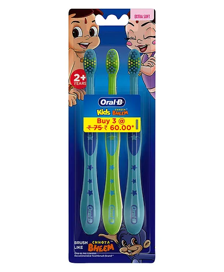 Oral-B Kids Extra Soft Toothbrush Pack of 3 - Multicolor