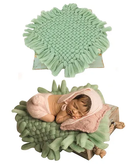 Babymoon Merino Wool Blanket New Born Photography Photoshoot Props Costume - Green