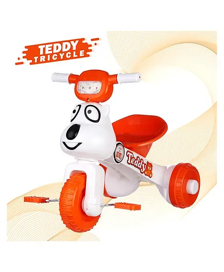 Dash Teddy Face Foldable Tricycle With Music & Light - Orange