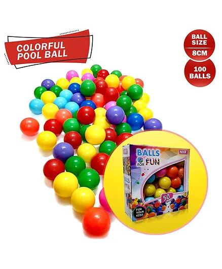 NHR Premium Quality 100 Fun Balls - Multicolour