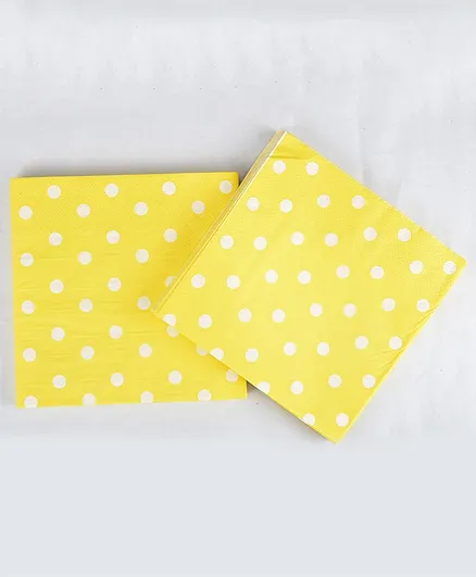 Party Anthem Polka Dot 2 Ply Paper Napkin Yellow - 40 Sheets