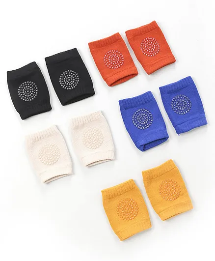 Baby Cotton Knee Pads Pack of 5 Pairs - Multicolor