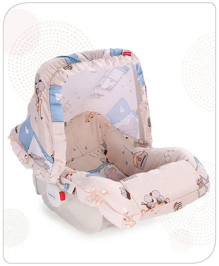 Babyhug Spring 5 in 1 Carry Cot Cum Rocker With Mosquito Net - Cream