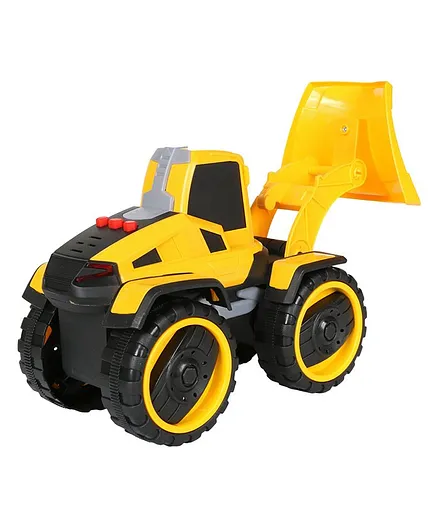 Planet of Toys Friction Powered Excavator Construction Shovel Truck Toy with Light & Sound - Yellow