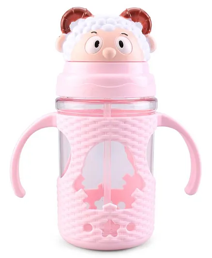 Twin Handle Straw Sipper Pink - 400 ml