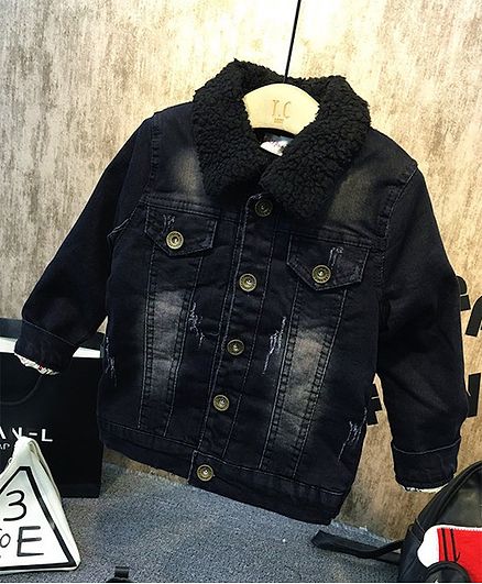 boys denim jacket black