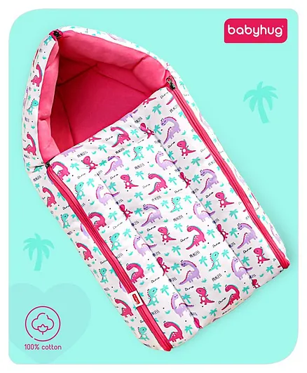 Babyhug Sleeping Bag Dinosaur Print - Pink Purple