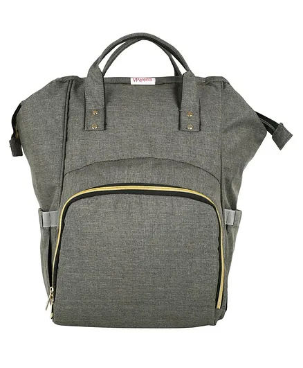 VParents Lovie Dovie Multipurpose Diaper Bag cum Mother Bag Backpack with 13 Pockets - Grey