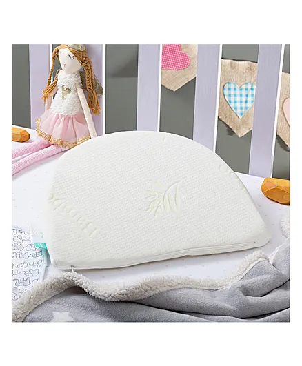 The White Willow Baby Crib Half Wedge Pillow Used Under Mattress for Acid Reflux, Colic, Anti Vomiting Special High Inclined Design with Removable Washable Pillow Cover - Green