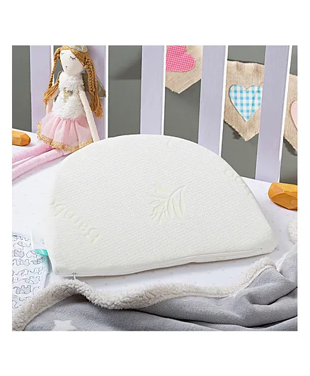 The White Willow Baby Crib Half Wedge Pillow Used Under Mattress for Acid Reflux, Colic, Anti Vomiting Special High Inclined Design with Removable Washable Pillow Cover - Green