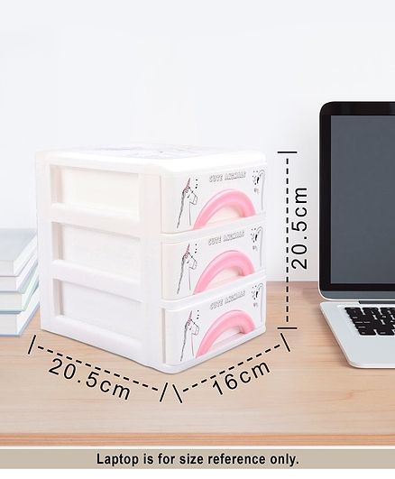 3 Layered Storage Drawer Animal Printed Pink White Online In India