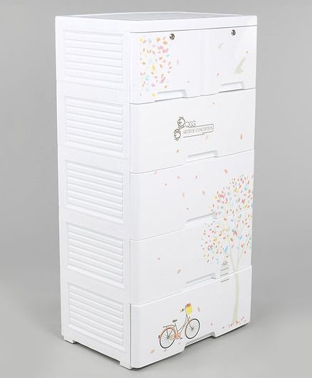 6 Compartments Printed Storage Drawer White Online In India Buy