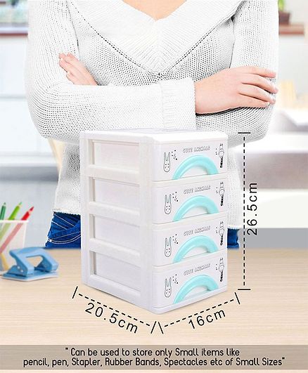 4 Compartment Storage Drawers White Blue Online In India Buy At