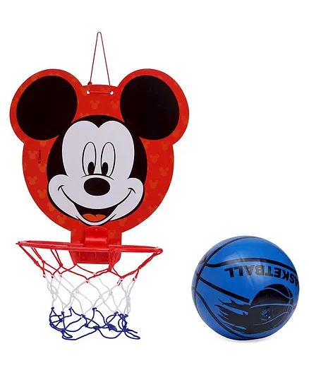 Disney Mickey Mouse Face Cut Basket Ball Set (Colour & Print May Vary)
