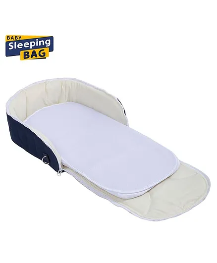 NHR 5 In 1 Multifunctional Portable Baby Bed - White & Blue