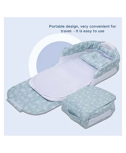 NHR 5 In 1 Multifunctional Portable Baby Bed With Music - Blue