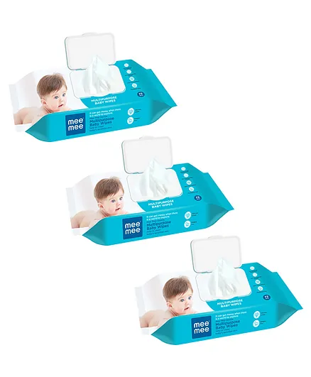 Mee Mee Multipurpose Baby Wipes with Lid - 72 Pieces (Buy 2 Get 1 Free)