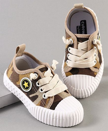 Babyhug Lace Up Casual Shoes - Brown 