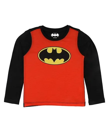 Buy Batman By Crossroads Batman Logo Print Full Sleeves T-Shirt - Red for  Boys (2-3 Years) Online in India, Shop at  - 3258159