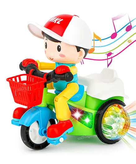 Zest 4 Toyz 360 Degree Rotating Stunt Tricycle With Bump & Go Action - Multicolor