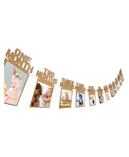 Funcart 1st Birthday Photo Banner Brown - 3 m