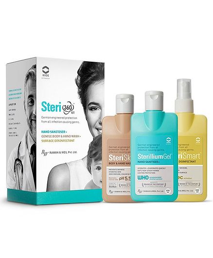 Steri 360 Sanitiser Surface Disinfectant Body Hand Wash Kit 100