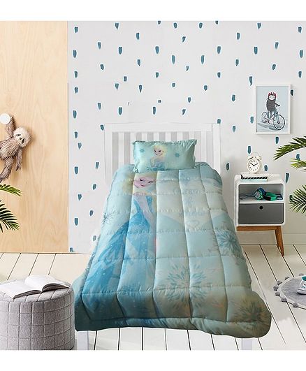 Pace Disney Frozen Theme 100 Cotton Satin Comforter Blue Online